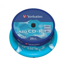 Verbatim CD-R 52X 700MB Crystal AZO Cake 25