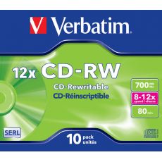 Verbatim CD-RW 12x Jewel Case 10