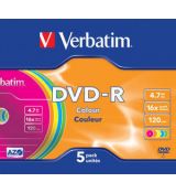 Verbatim DVD-R 16x 4,7GB Colour Slim 5