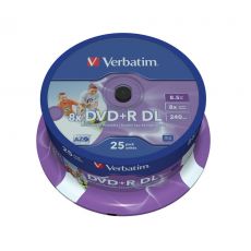 Verbatim DVD+R DL 8X 8,5GB Print Cake 25